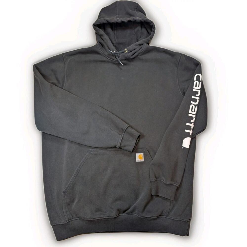 Carhartt Black Hoodie Men’s XL Workwear Streetwear Y2K Kangaroo Pocket
